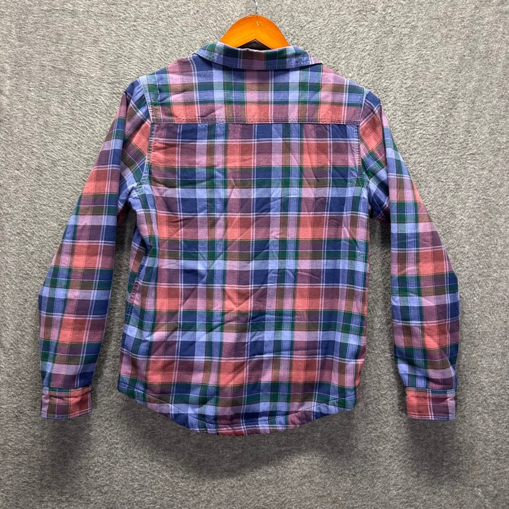 LL Bean Womens XS Fleece Lined Flannel Shirt Jacket Plaid Purple Pink 505597 - Picture 3 of 10